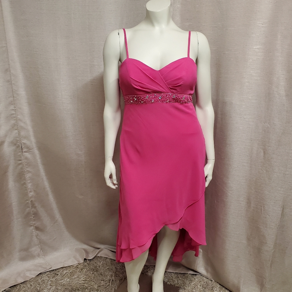 Magenta High-Low Dress